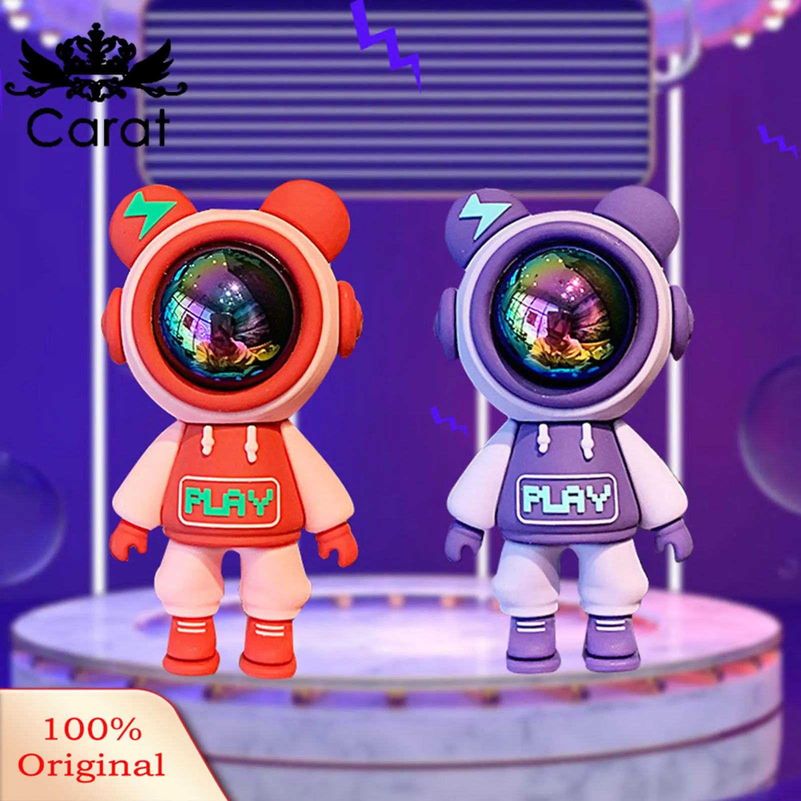 Carat Key Ring Anti-fall Cartoon Robot Bear Car Backpack Key Chain