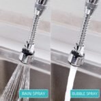 ✨ ৩৬০ ডিগ্রি সেভিং কিচেন ফসেট এক্সটেন্ডার অ্যারেটর স্প্রে স্প্রেয়ার স্টেইনলেস স্টিল রোটেট সিঙ্ক ট্যাপ স্প্ল্যাশ-প্রুফ হেড ওয়াটার - Image 3