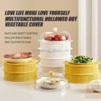 🍽️ মাল্টি-পারপাস স্ট্যাকেবল ব্রেথেবল ইকো-ফ্রেন্ডলি অ্যান্টি ফ্লাই কিচেন ফুড কাভার প্লাস্টিক - Image 3