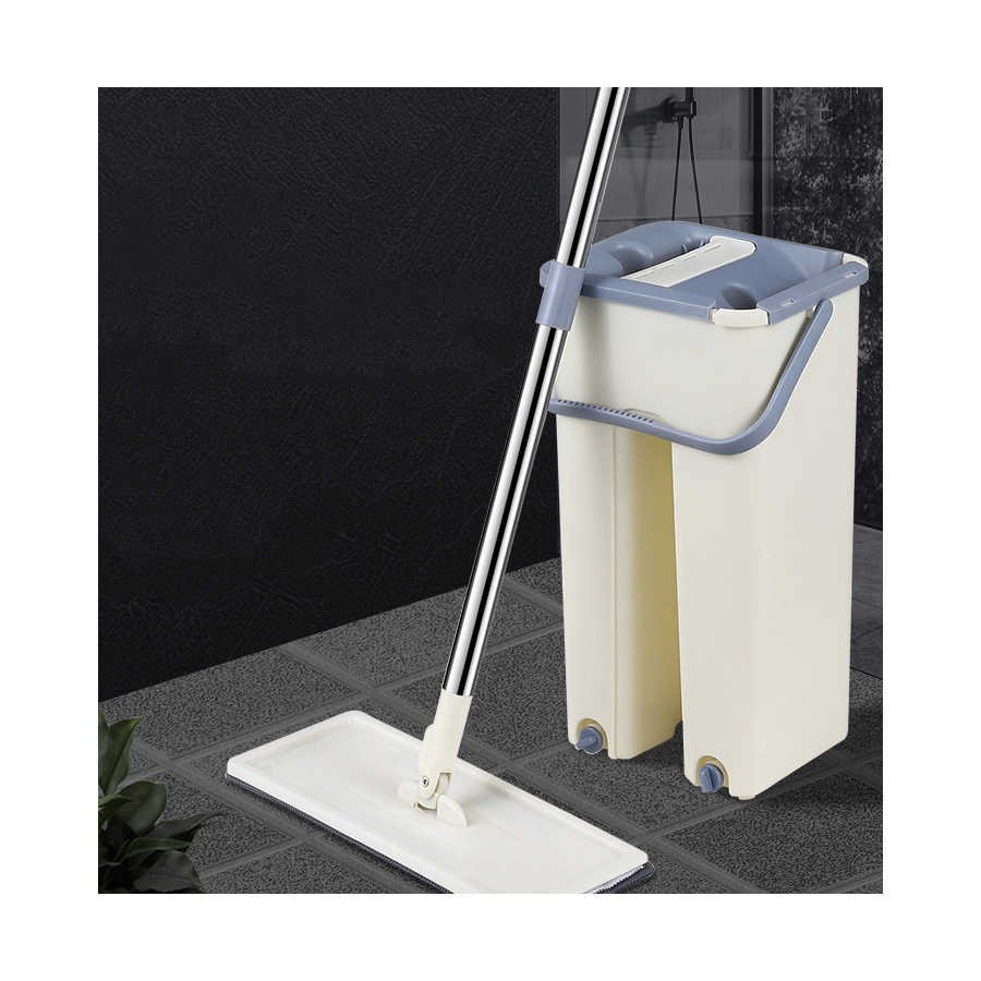 ✨ হোম ফ্লোর ক্লিনিং টুলস, স্কুইজি মপ বালতি সেট উইথ স্টেইনলেস স্টীল হ্যান্ডেল, মাইক্রোফাইবার ফ্ল্যাট মপ বালতি সেট