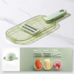 ✨ কিচেন মাল্টি ফাংশনাল শ্রেডার, ভেজিটেবল গ্রেটার, ৬ ইন ১ স্লাইসার, ম্যানুয়াল ব্লেড কাটার, ওয়েট ফ্রুটস ড্রেন বাস্কেট - Image 5