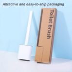 ✨ ফ্যাশনেবল হোয়াইট স্ট্রিপ স্ট্যান্ডিং টয়লেট ব্রাশ, ডিউরেবল সফট TPR প্লাস্টিক ক্লিনিং ব্রাশ হাউসহোল্ড ব্যবহারের জন্য - Image 5