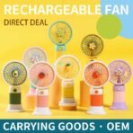 কার্টুন মিনি হ্যান্ডহেল্ড ফ্যান | ইউএসবি রিচার্জেবল | সাইলেন্ট পোর্টেবল ফ্যান - Image 2