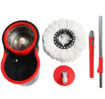 ✨ হ্যান্ড ফ্রি মপ বালতি উইথ স্টেইনলেস স্টীল স্ট্রেচেবল হ্যান্ডেল, ভেজা এবং শুষ্ক মেঝে পরিষ্কারের জন্য 360° রোটেশন মপ - Image 3