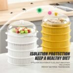 🍽️ মাল্টি-পারপাস স্ট্যাকেবল ব্রেথেবল ইকো-ফ্রেন্ডলি অ্যান্টি ফ্লাই কিচেন ফুড কাভার প্লাস্টিক