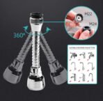 ✨ ৩৬০ ডিগ্রি সেভিং কিচেন ফসেট এক্সটেন্ডার অ্যারেটর স্প্রে স্প্রেয়ার স্টেইনলেস স্টিল রোটেট সিঙ্ক ট্যাপ স্প্ল্যাশ-প্রুফ হেড ওয়াটার - Image 5