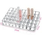 ✨ এক্রিলিক লিপস্টিক হোল্ডার, ডিসপ্লে র্যাক, থিক সেকশন, কসমেটিক অর্গানাইজার, ট্রান্সপারেন্ট মাল্টি-কোম্পার্টমেন্ট ডেস্কটপ অর্গানাইজিং শেলফ - Image 3