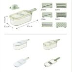 ✨ কিচেন মাল্টি ফাংশনাল শ্রেডার, ভেজিটেবল গ্রেটার, ৬ ইন ১ স্লাইসার, ম্যানুয়াল ব্লেড কাটার, ওয়েট ফ্রুটস ড্রেন বাস্কেট - Image 3