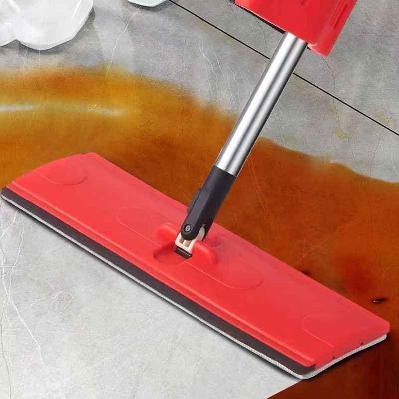 ✨সেলফ-স্কুইজ ফ্ল্যাট মপ, স্টিল পোলসহ মাইক্রোফাইবার হ্যান্ড-ফ্রি ফ্লোর ক্লিনিং টুল