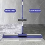 ✨ ফ্লোর স্ক্রাব ব্রাশ উইথ লং হ্যান্ডেল, ২ ইন ১ স্ক্রাবার এবং স্কুইজি ফর ক্লিনিং বাথরুম টাইল ফ্লোর সিলিকন ব্রাশ