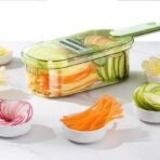 ✨ কিচেন মাল্টি ফাংশনাল শ্রেডার, ভেজিটেবল গ্রেটার, ৬ ইন ১ স্লাইসার, ম্যানুয়াল ব্লেড কাটার, ওয়েট ফ্রুটস ড্রেন বাস্কেট - Image 6