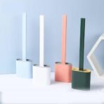 ✨ ফ্যাশনেবল হোয়াইট স্ট্রিপ স্ট্যান্ডিং টয়লেট ব্রাশ, ডিউরেবল সফট TPR প্লাস্টিক ক্লিনিং ব্রাশ হাউসহোল্ড ব্যবহারের জন্য - Image 6