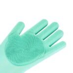 ✨ ইকো-ফ্রেন্ডলি হাউসহোল্ড রিইউজেবল সিলিকন ডিশওয়াশিং গ্লাভস, সামার কিচেন ক্লিনিং গ্লাভস উইথ ওয়াশ স্ক্রাবার রাবার ম্যাটেরিয়াল - Image 5