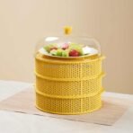 🍽️ মাল্টি-পারপাস স্ট্যাকেবল ব্রেথেবল ইকো-ফ্রেন্ডলি অ্যান্টি ফ্লাই কিচেন ফুড কাভার প্লাস্টিক - Image 5