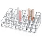 ✨ এক্রিলিক লিপস্টিক হোল্ডার, ডিসপ্লে র্যাক, থিক সেকশন, কসমেটিক অর্গানাইজার, ট্রান্সপারেন্ট মাল্টি-কোম্পার্টমেন্ট ডেস্কটপ অর্গানাইজিং শেলফ - Image 4