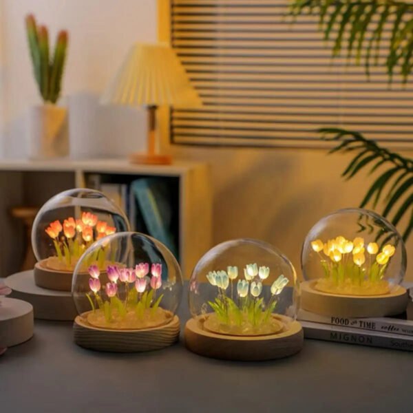 Night Lamp LED Bedroom Sleep DIY Tulip Flower Lights