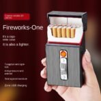 USB Rechargeable lighter Box Metal +20 Waterproof Cigarette Case Box Portable Storage - Image 6